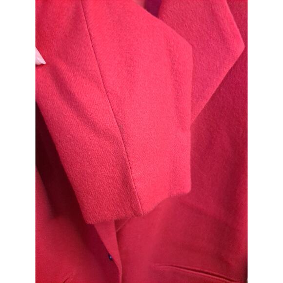 Sag Harbor Women's Red‎ Wool One Button Lined Single Breasted Blazer Size 6 - Picture 4 of 10